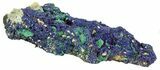 Sparkling Azurite Crystal Cluster with Malachite - Laos #56077-1
